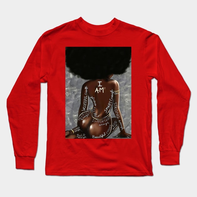 iam black poster art Long Sleeve T-Shirt by aldebaren